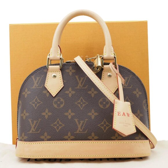 Louis Vuitton Alma BB Monogram Canvas Satchel Bag Brown - Picture 3 of 12